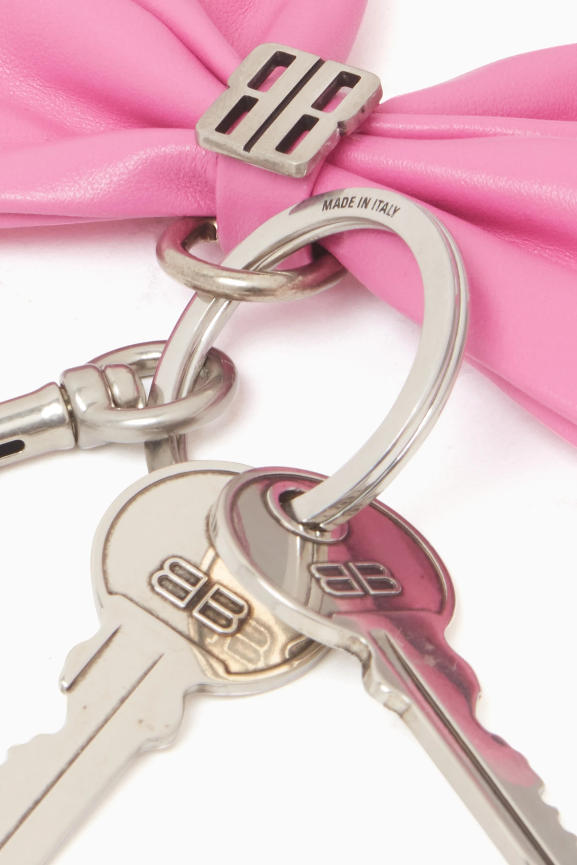 Buy Balenciaga Pink Clémence Bow Keychain in Metal for Women