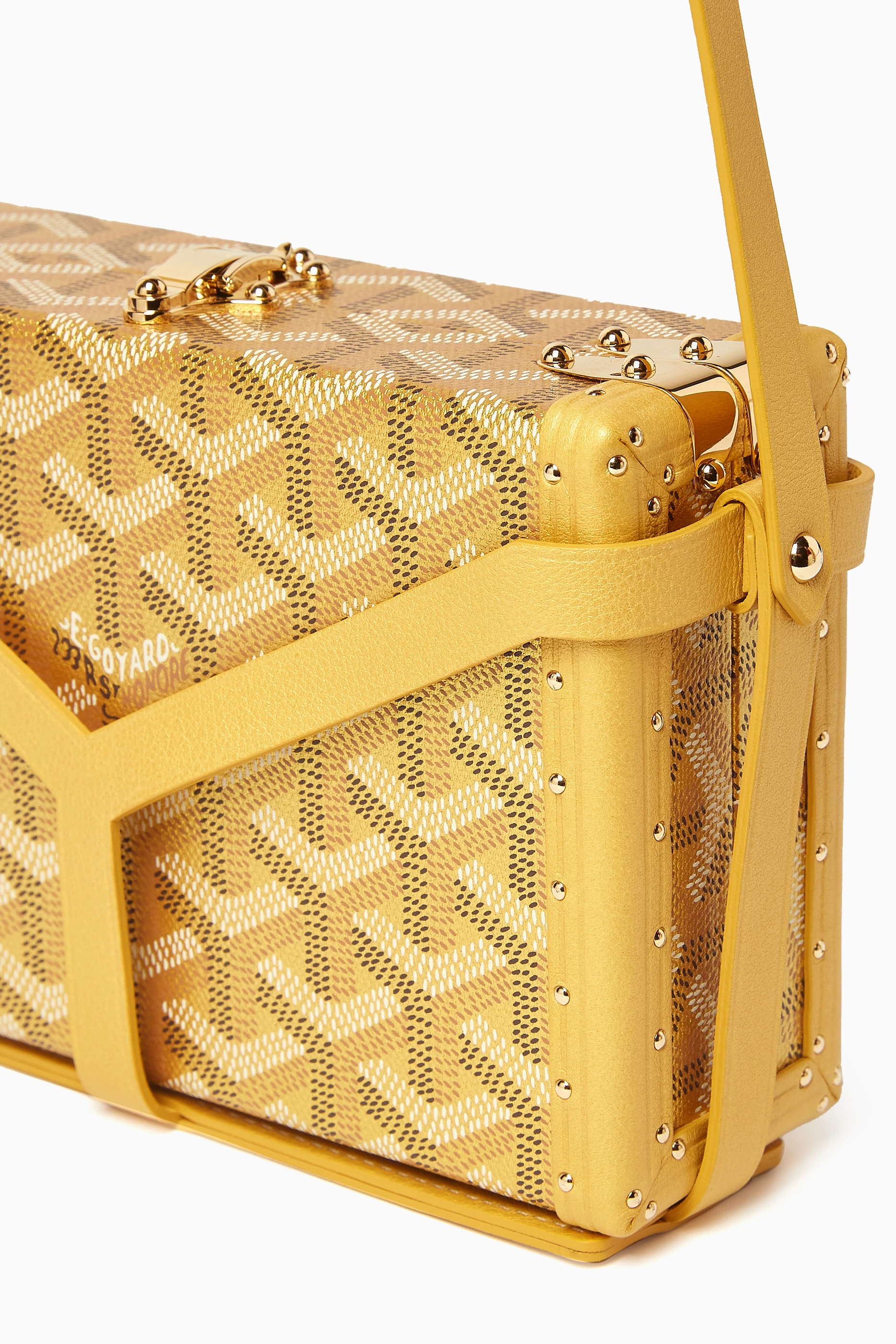 Buy Goyard Pre-Loved Yellow Unused Minaudiere Trunk Bag in