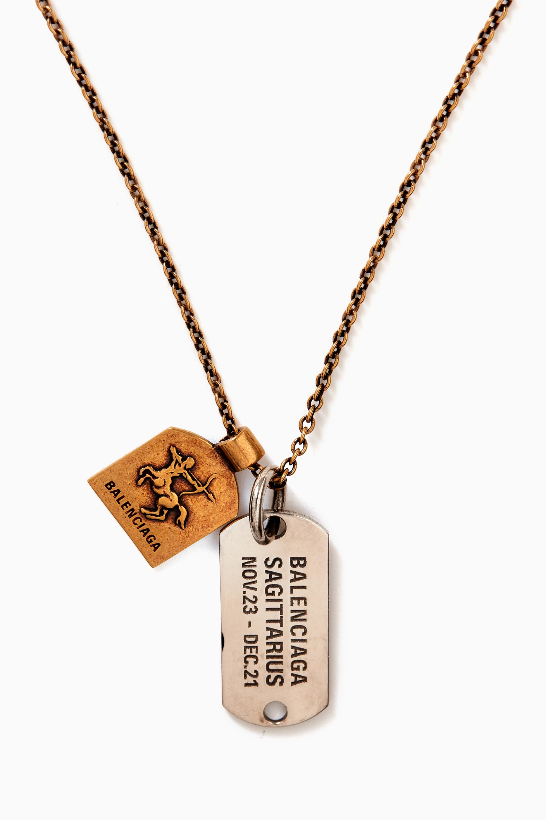 Balenciaga horoscope necklace 射手座 Buy Balenciaga Gold Sagittarius Horoscope Necklace in Brass for