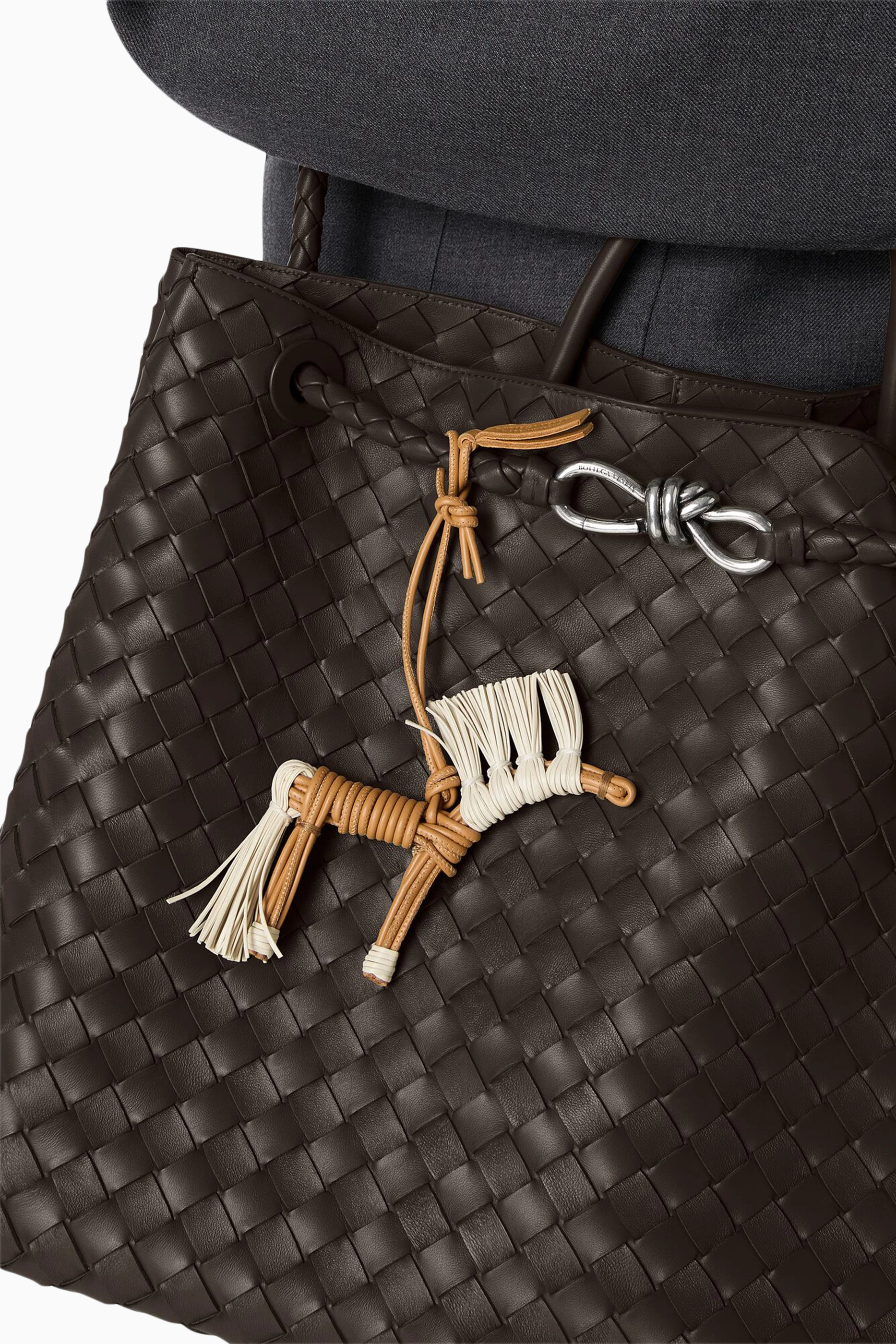 Buy Bottega Veneta Neutral Straw Horse Charm in Leather for UNISEX