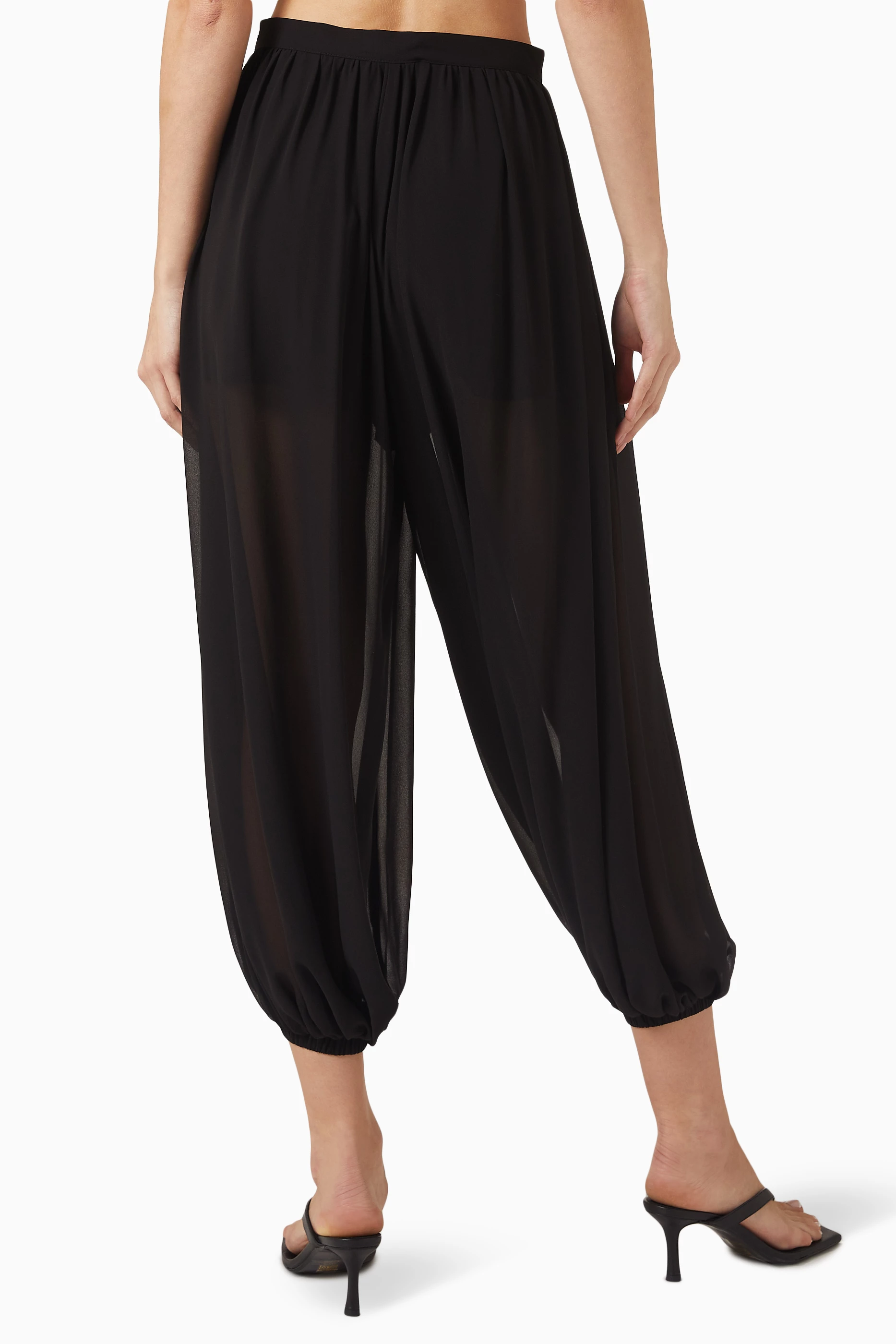 Buy Source Unknown Black Reifa Semi-Sheer Balloon Pants for Women