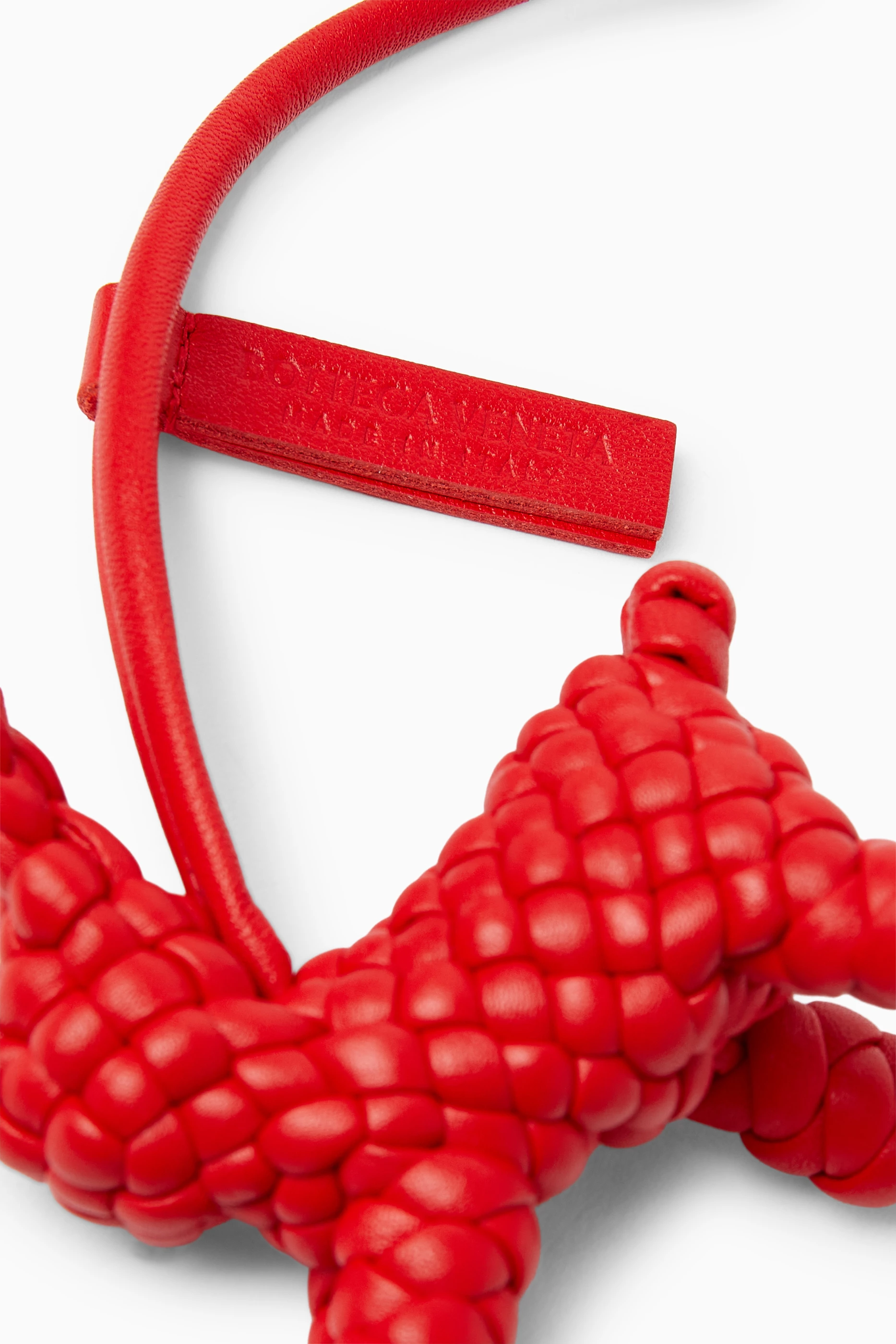Buy Bottega Veneta Red Rabbit Charm in Intreccio Leather for Men