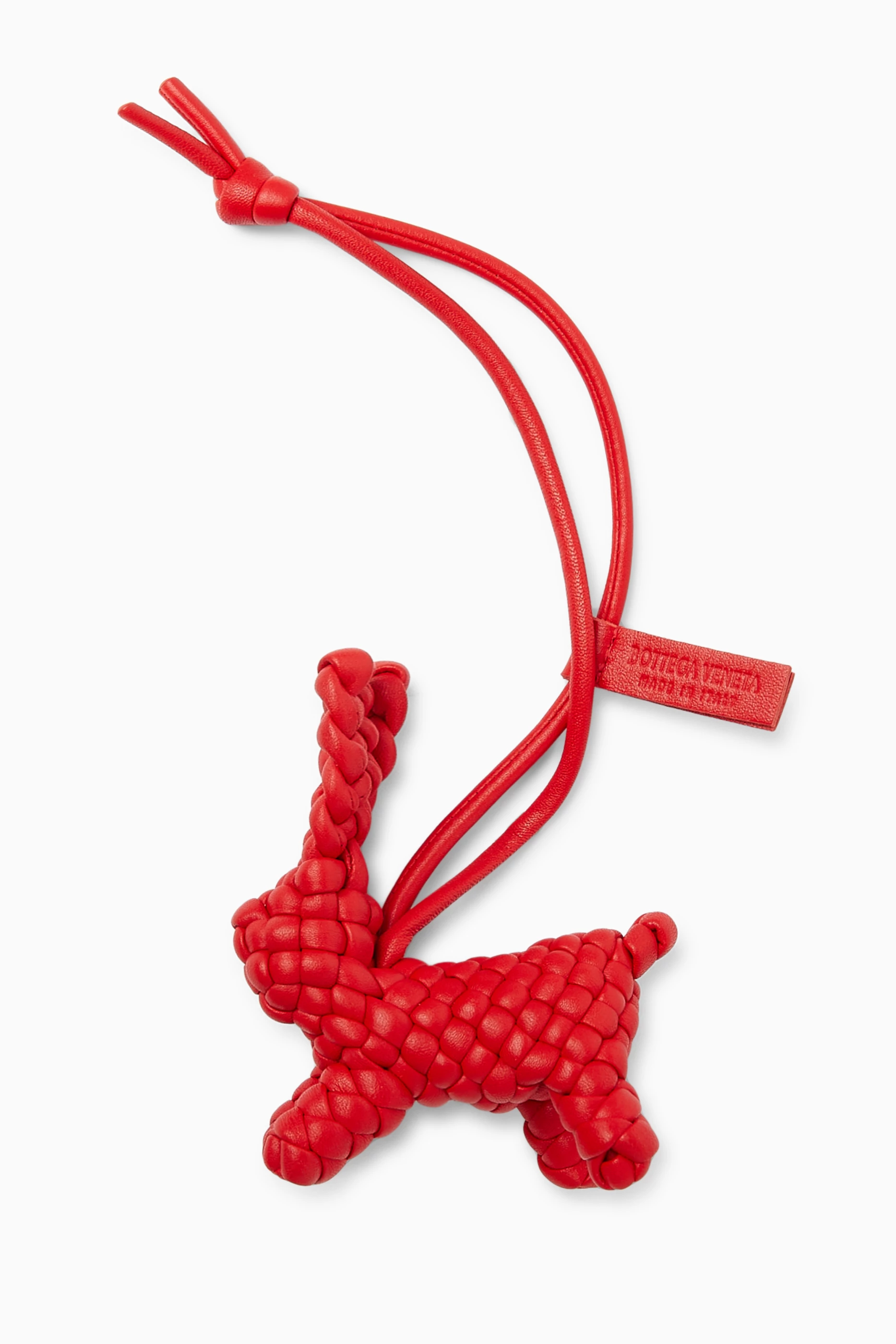 Buy Bottega Veneta Red Rabbit Charm in Intreccio Leather for Men