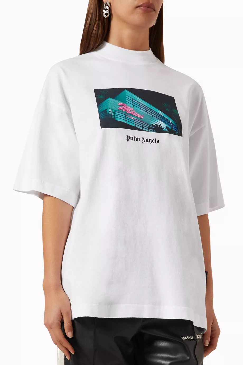 Buy Palm Angels White Getty Miami Graphic-print Loose T-shirt in