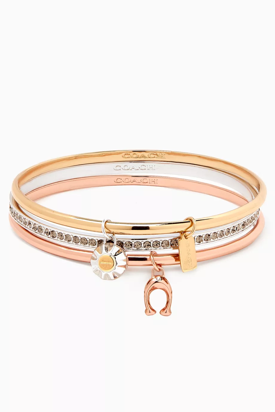 Buy Coach Multicolour Signature Charm Bangle Set of 3 for Women