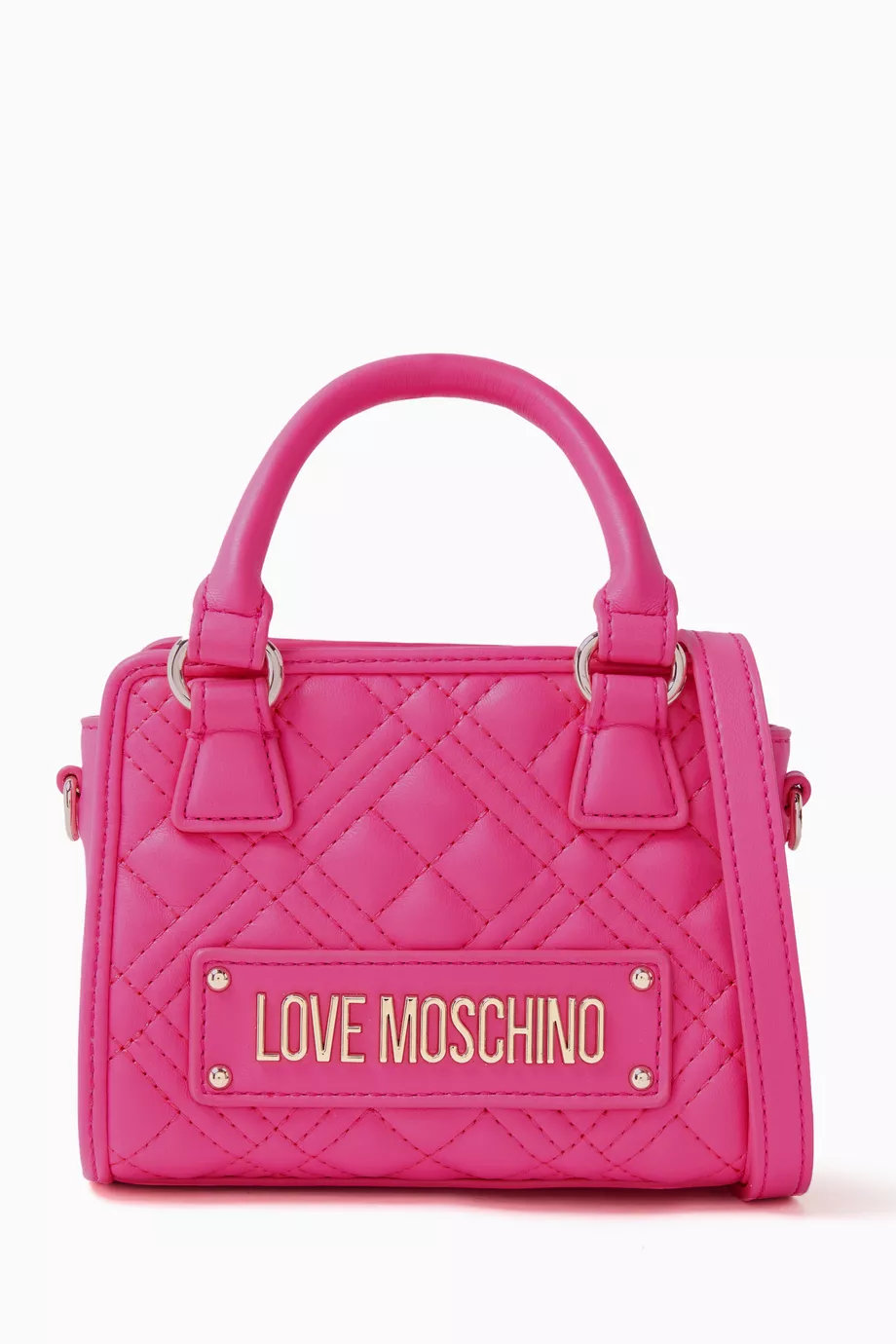 Buy Love Moschino Pink Mini Top Handle Bag in Quilted Faux Leather for  Women in UAE