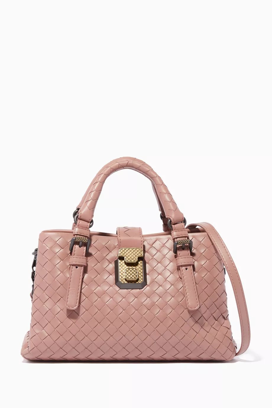 Bottega Veneta ミニ ローマ トートバッグ ピンクベージュ Buy Bottega Veneta Pink Deco-Rose Mini Roma Tote Bag for Women