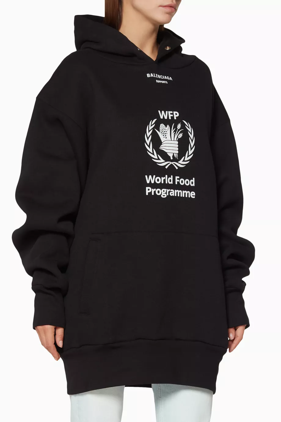 Buy Balenciaga Black Black World Food Programme Oversized Hoodie