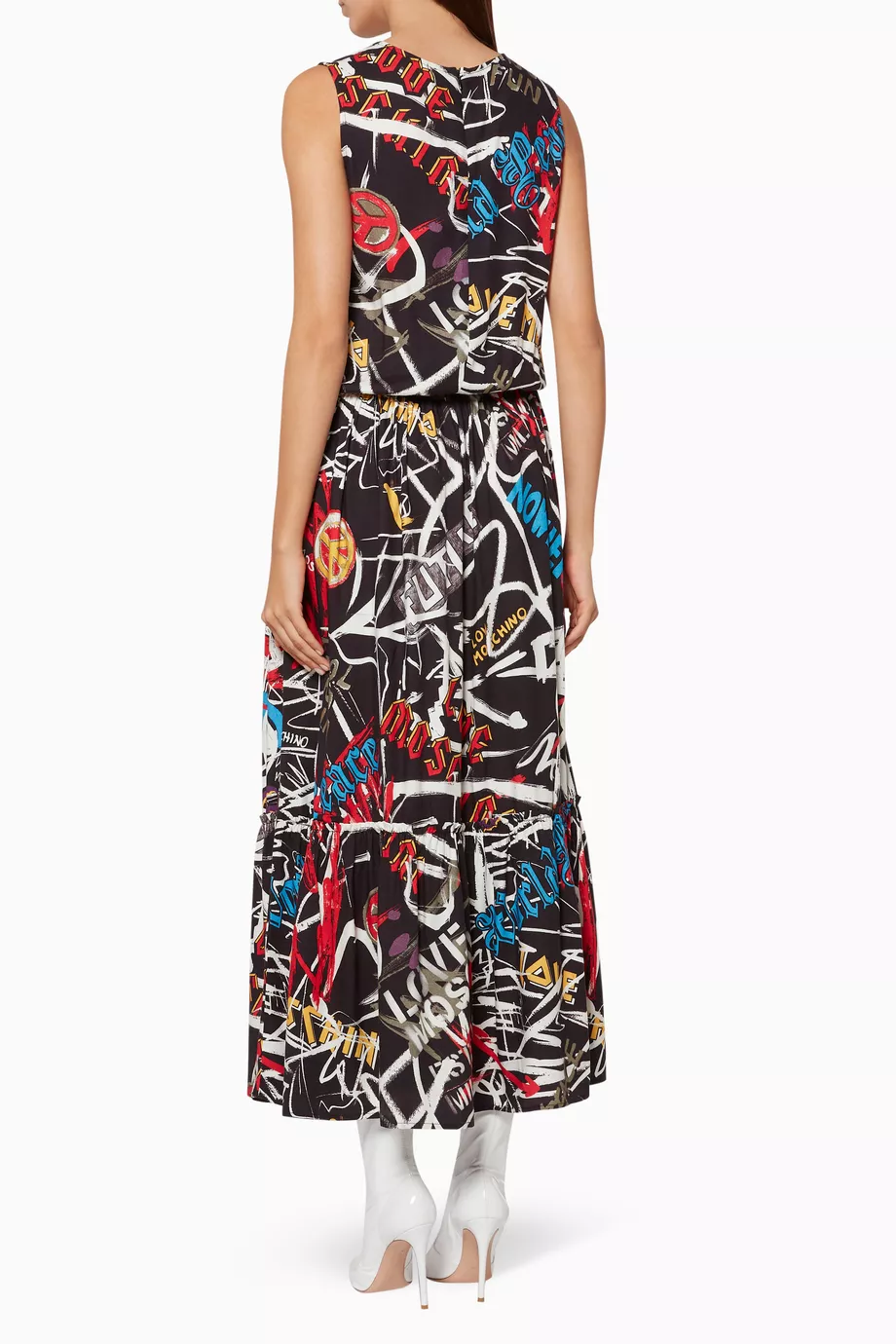 love moschino maxi dress Love Moschino Printed Long Dress - Blue Dresses, Clothing - MOS90421
