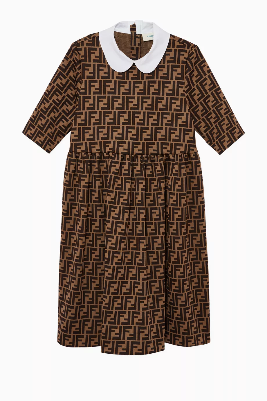 Buy Fendi Brown FF Logo Print Dress for Girls Online Ounass Kuwait