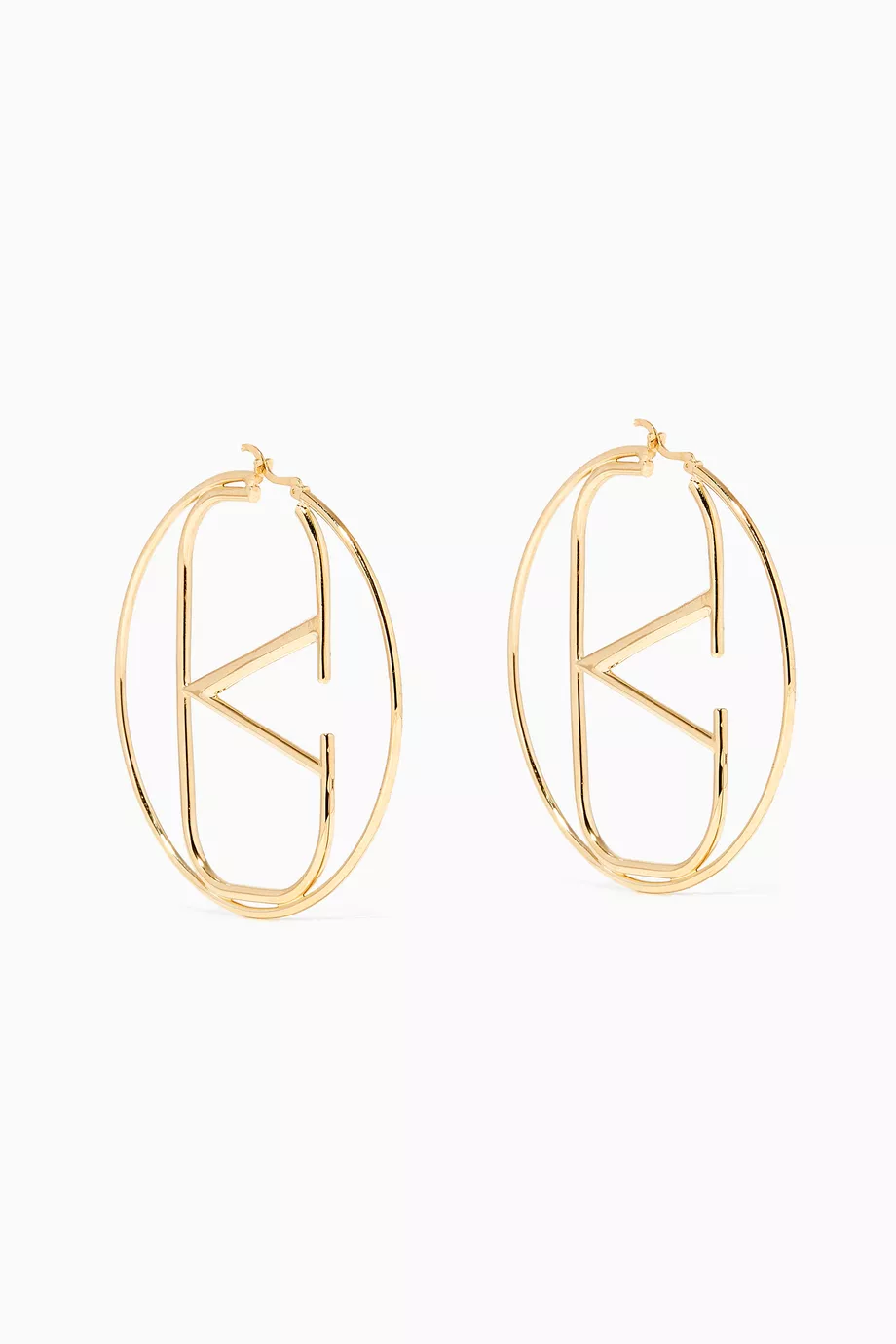 アクセサリー Valentino Garavani Gold V-logo Hoop VLogo Signature earrings in gold - Valentino | Mytheresa