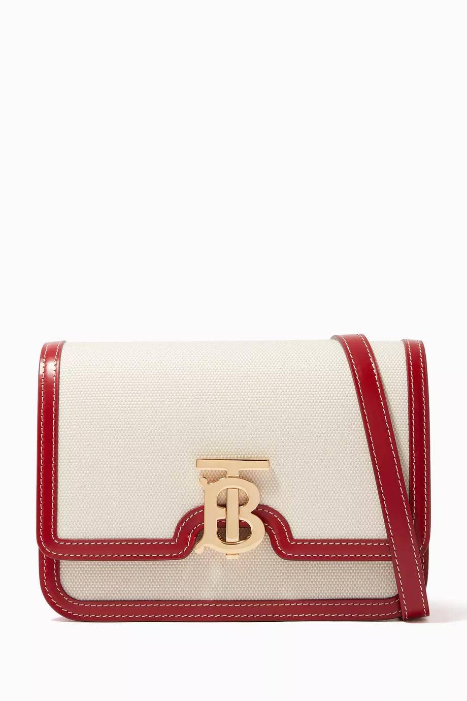Burberry Two Tone Canvas And Leather Small TB Bag 2025