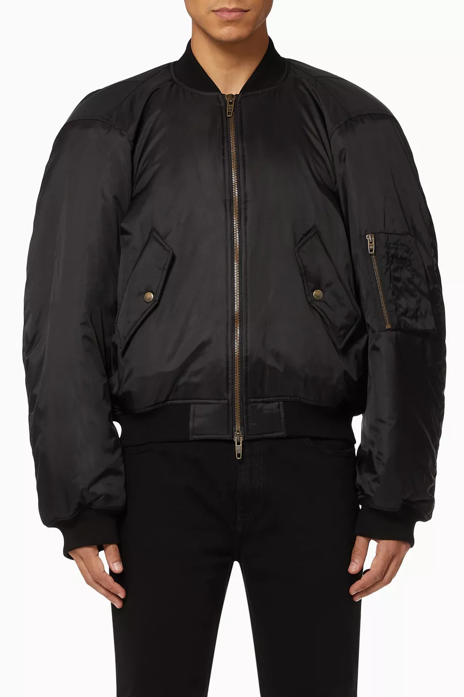 Buy Balenciaga Black Steroid Bomber Jacket in Nylon for Men Online