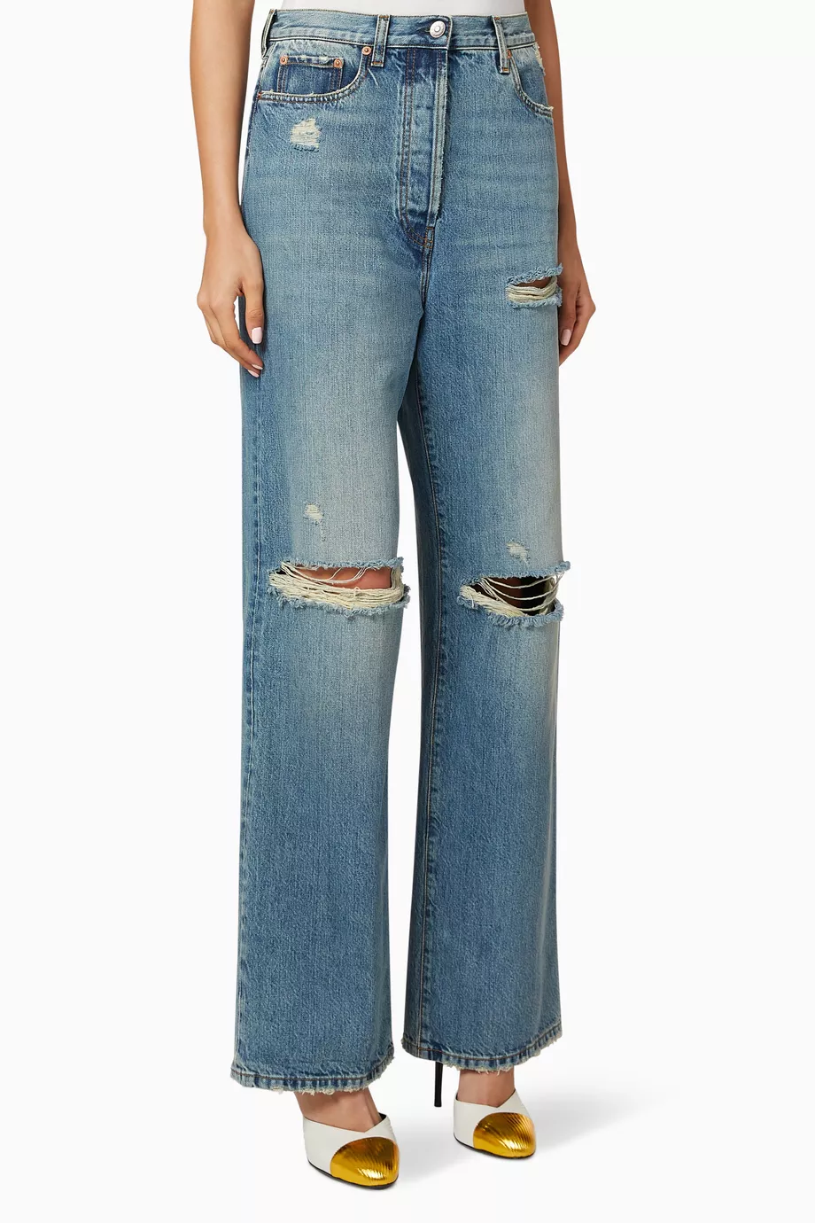 Gucci ripped jeans cheap