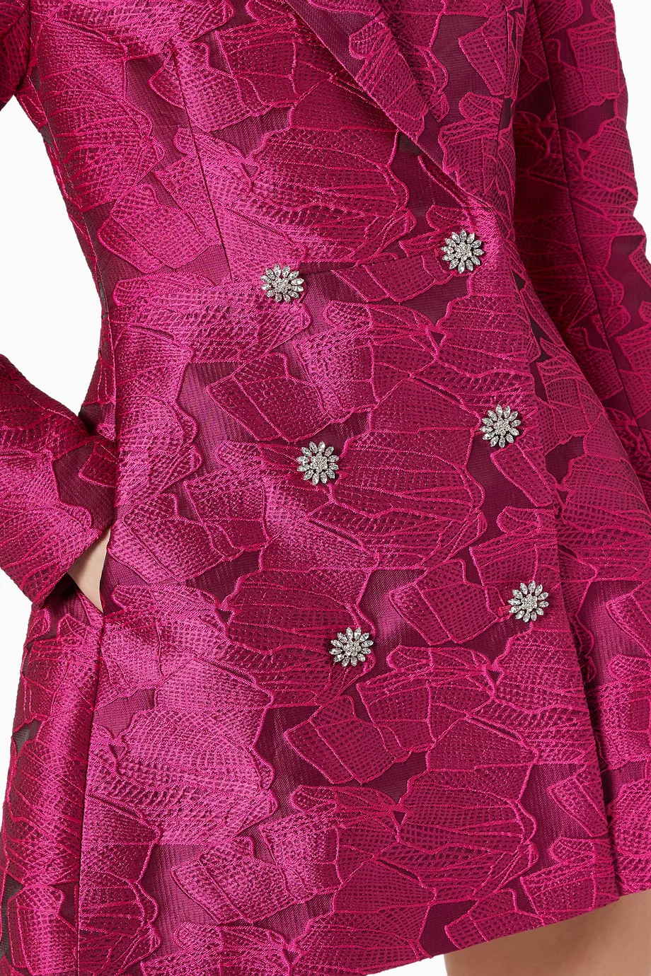 open lace back dress A LA MODE MINI BLAZER DRESS IN PINK  AKIRA