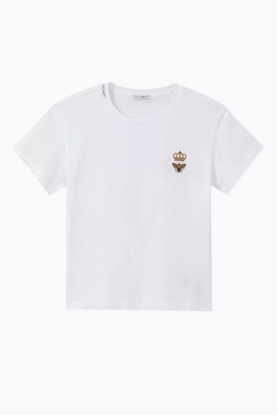 Tシャツ・カットソー Dolce&Gabbana BEE AND CROWN EMBROIDERED T-SHIRT Embroidered bee and crown cotton t-shirt - Dolce&Gabbana