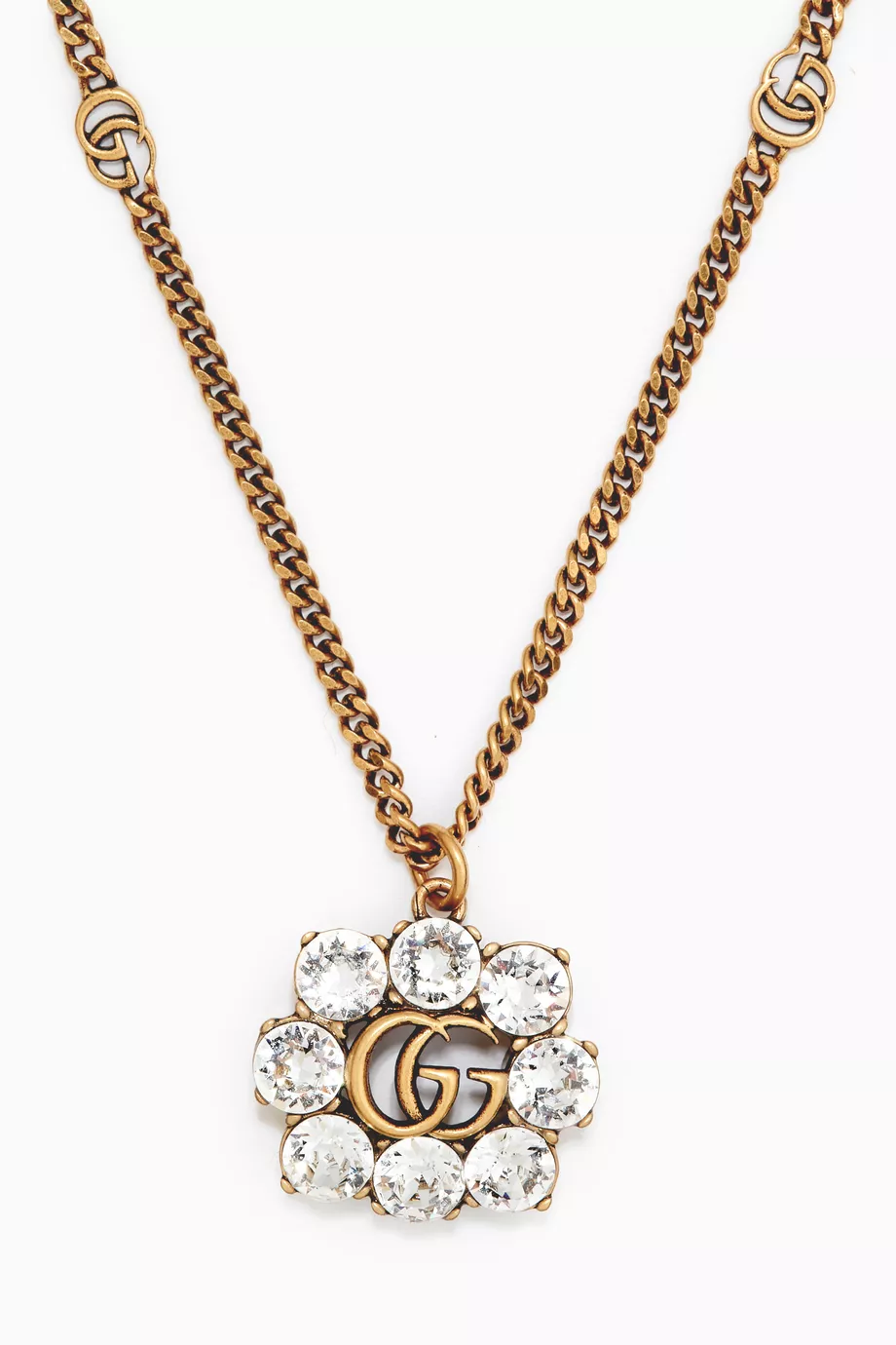 Buy Gucci Gold Crystal Double G Necklace for Women Online Ounass Kuwait