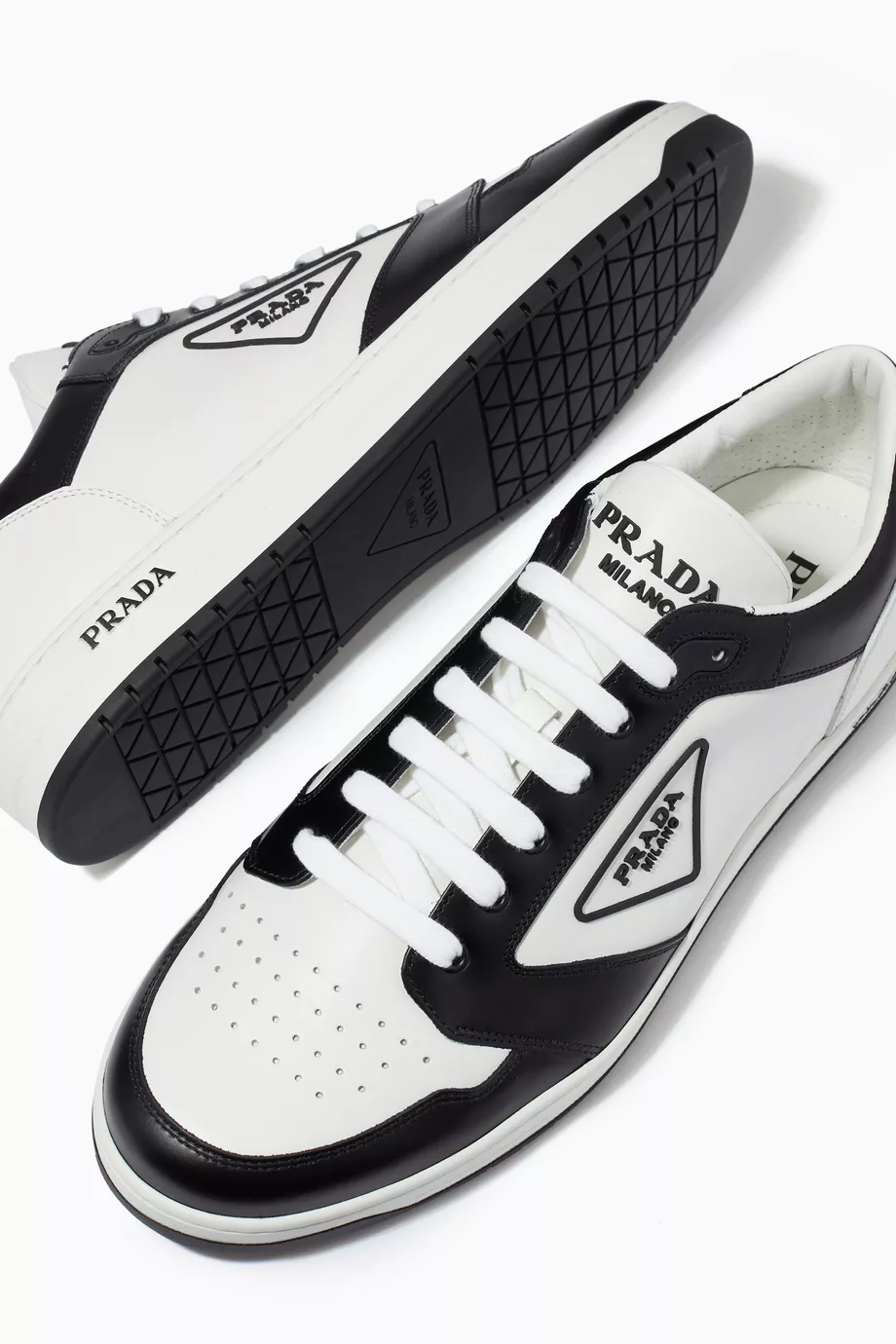 Buy Prada White Avenue Sneakers in Calf Leather for Men Online Ounass Kuwait