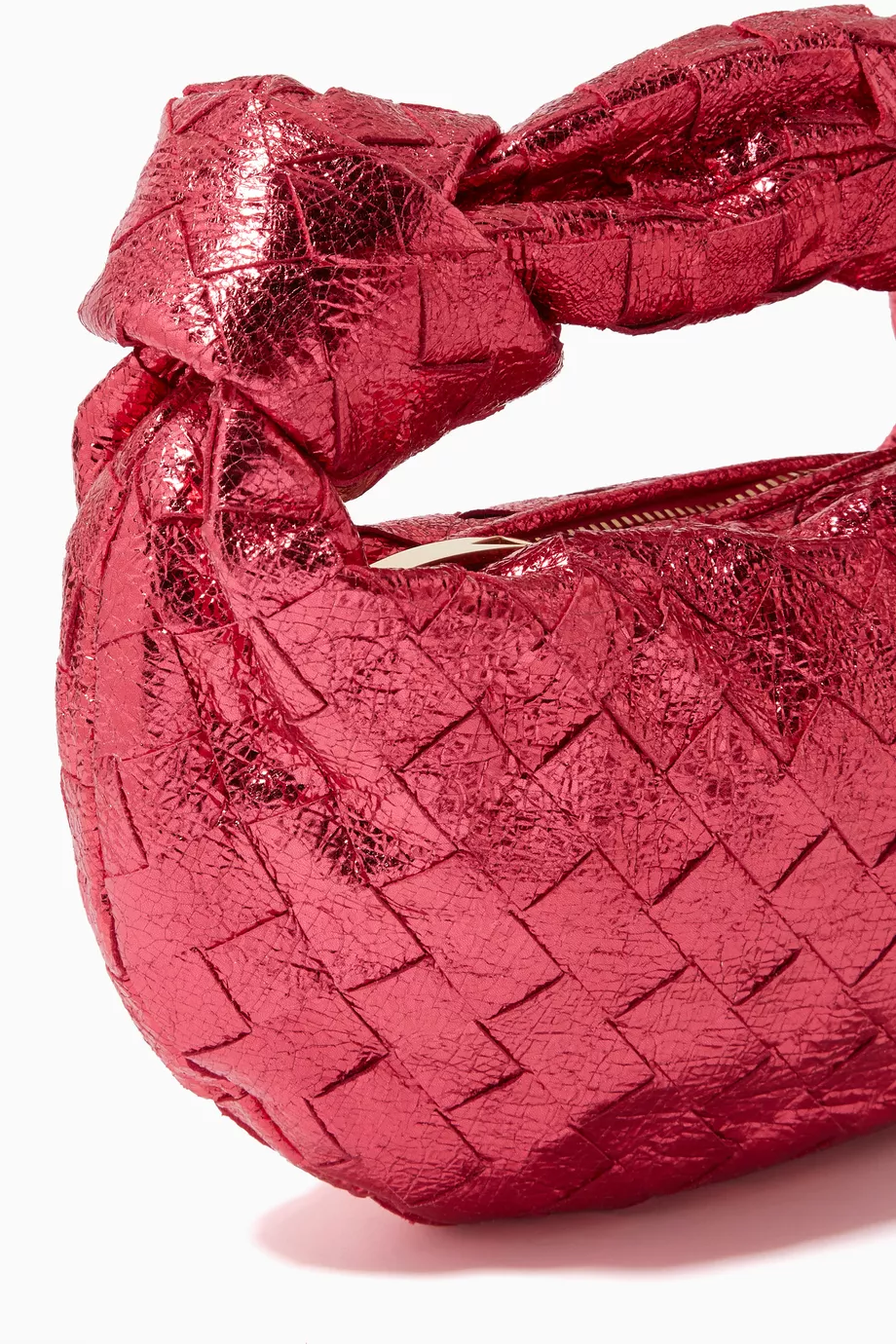 Buy Bottega Veneta Pink Jodie Mini Bag in Craque Metallic