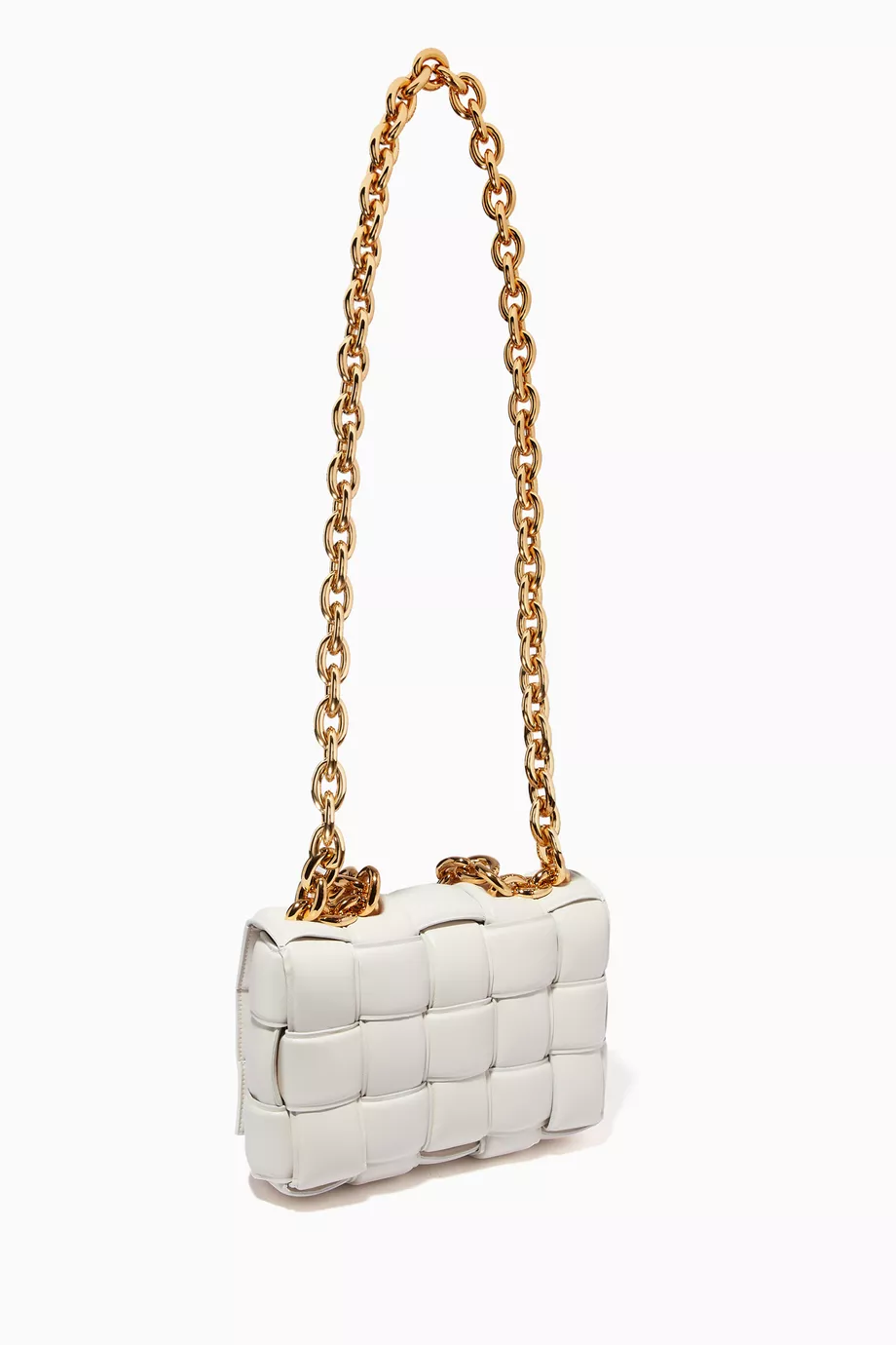 Buy Bottega Veneta White Chain Cassette Padded Crossbody Bag in
