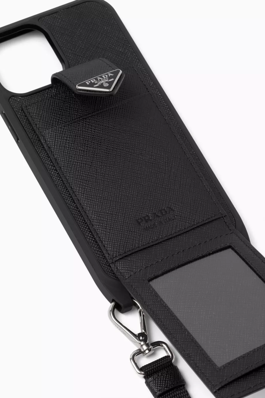 Buy Prada Black Triangle Logo iPhone 13 Pro Max Case in