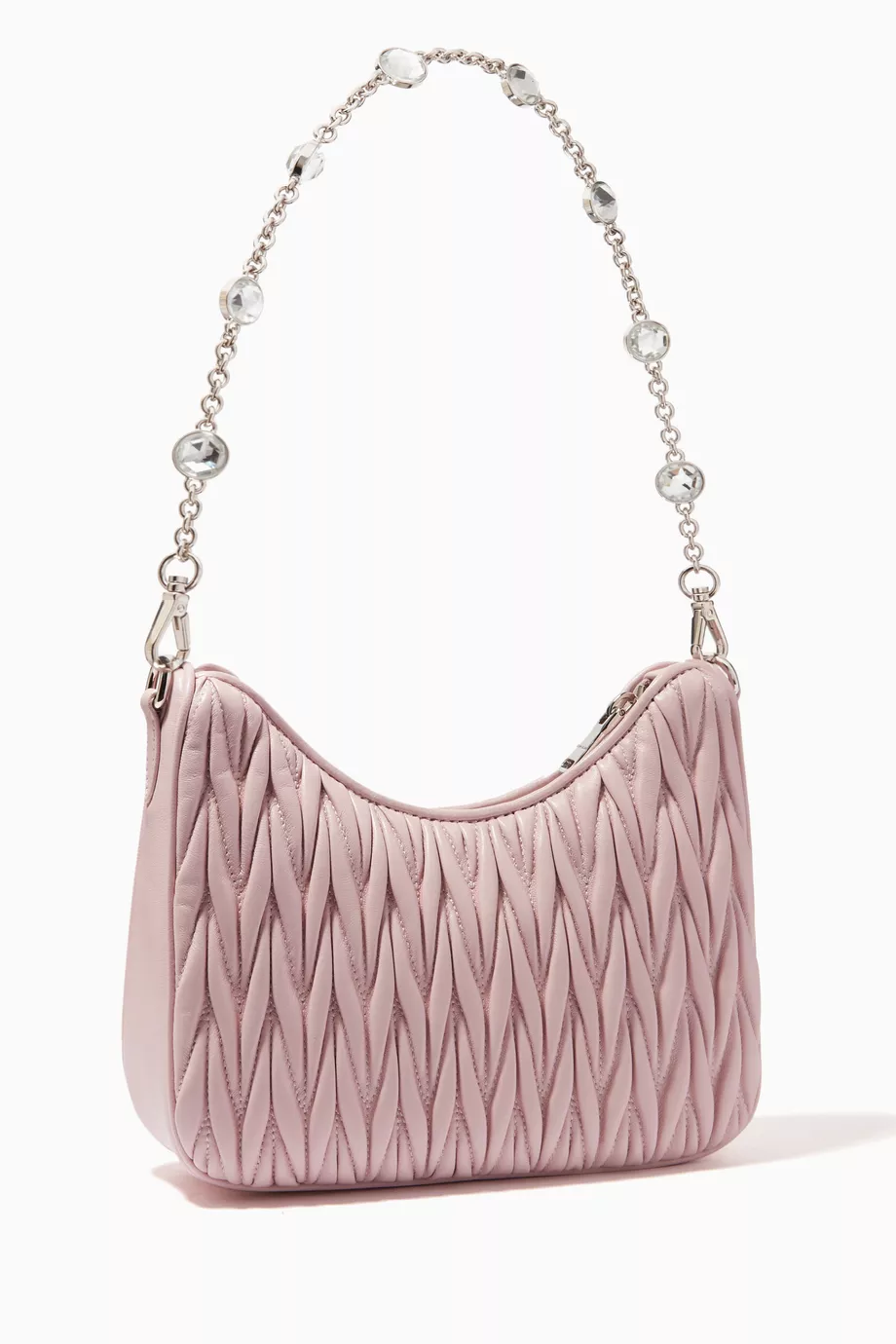 Buy Miu Miu Pink Small Shoulder Bag in Matelasse Nappa Leather for Women Online Ounass Kuwait
