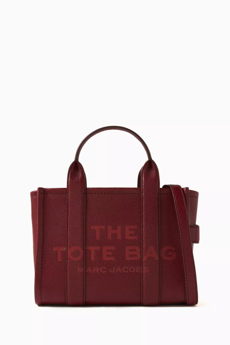 Buy Marc Jacobs Burgundy The Small Tote Bag in Leather for Women Online Ounass Kuwait