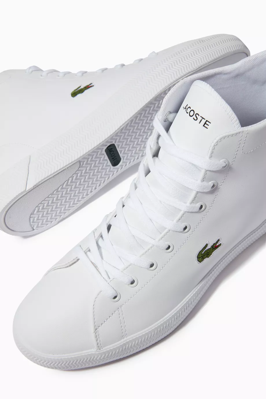 Buy Lacoste White Gripshot High top Sneakers in Leather for Men Online Ounass Kuwait