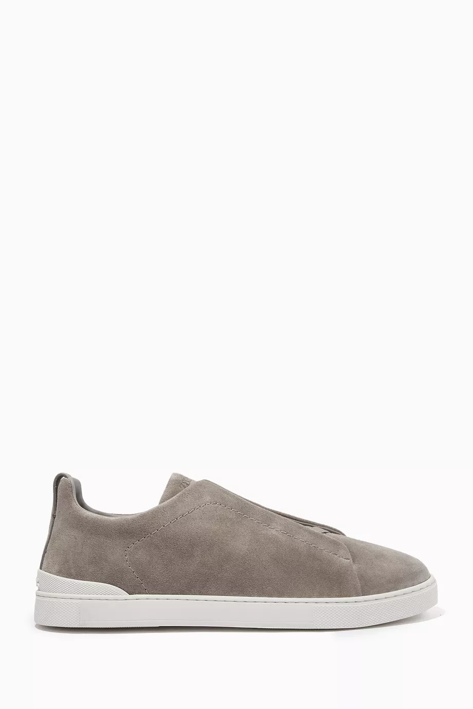 Buy Zegna Grey Triple Stitch Sneakers in Suede for Men Online Ounass Kuwait