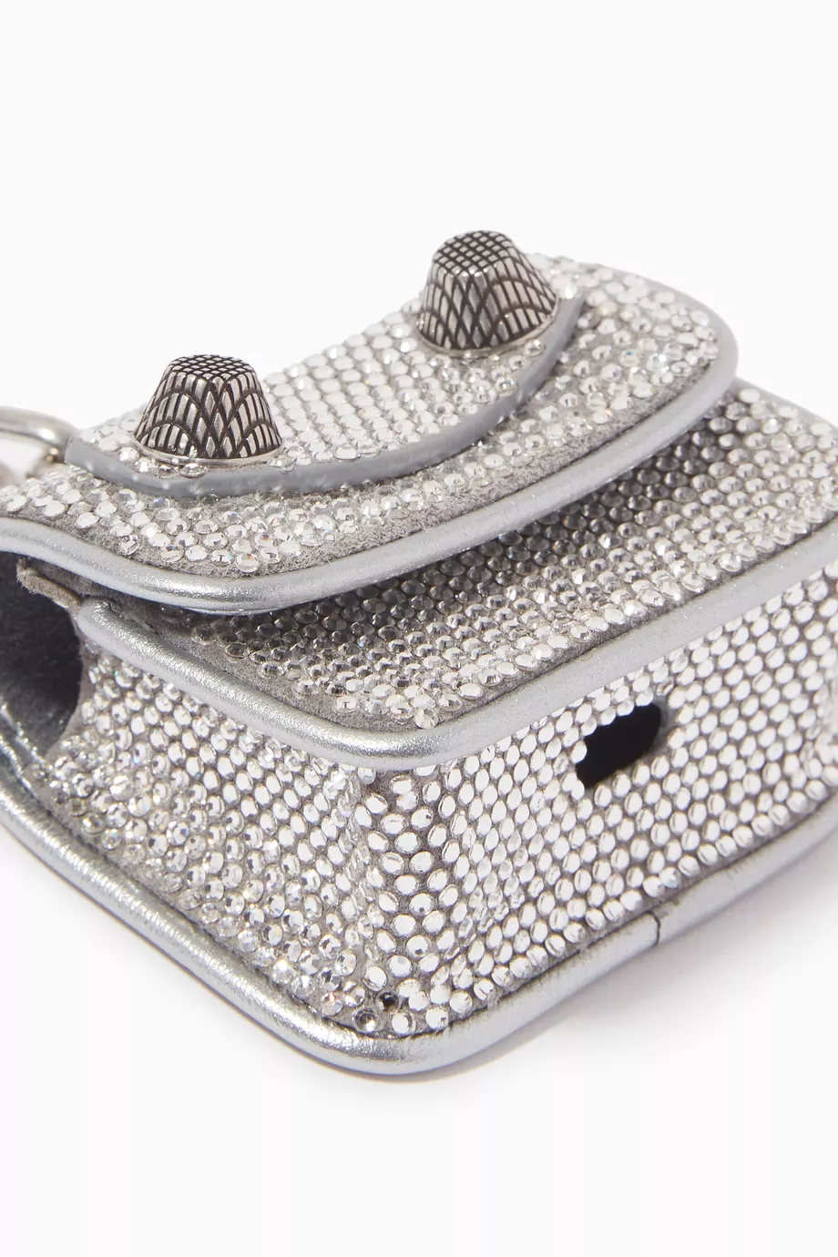 BALENCIAGA LECAGOLE ケース/airpods Buy Balenciaga Grey Le Cagole AirPods 3 Flap Case with Chain in