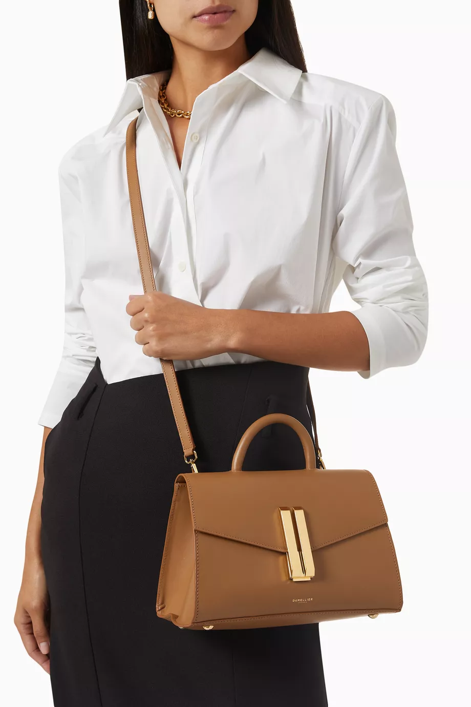 Buy DeMellier Brown The Midi Montreal Top Handle Bag in Smooth