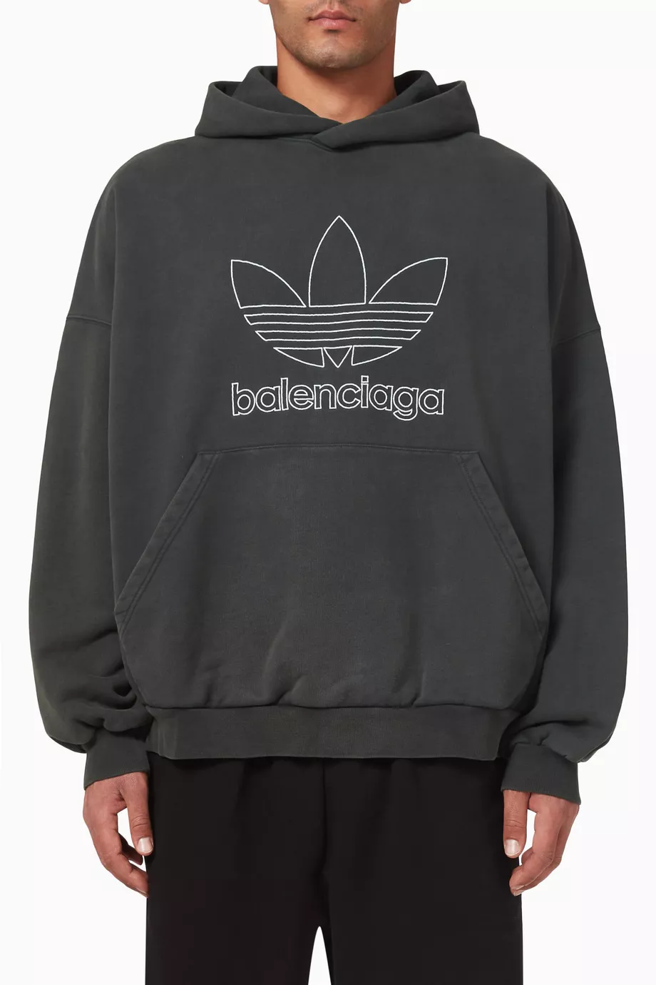 Buy Balenciaga Green x Adidas Large Fit Hoodie in Cotton Terry for