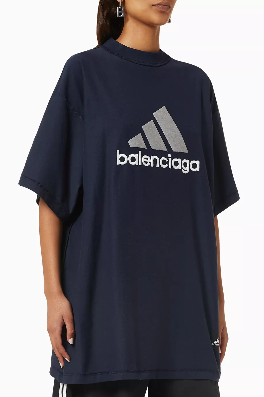 Buy Balenciaga Blue x Adidas Oversized T-shirt in Cotton for
