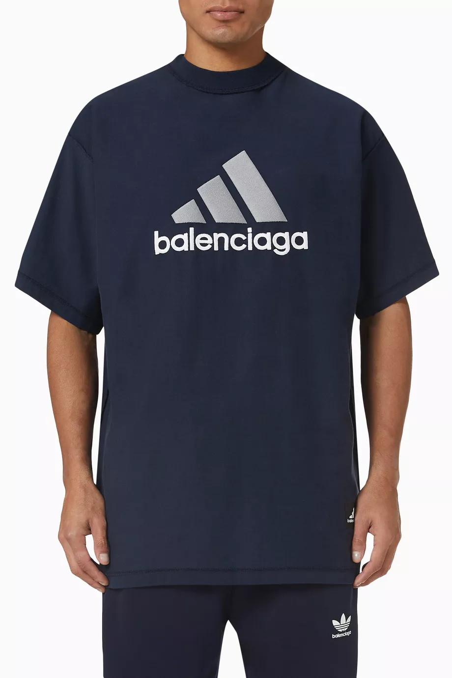 Buy Balenciaga Blue x Adidas Oversized T-shirt in Cotton for