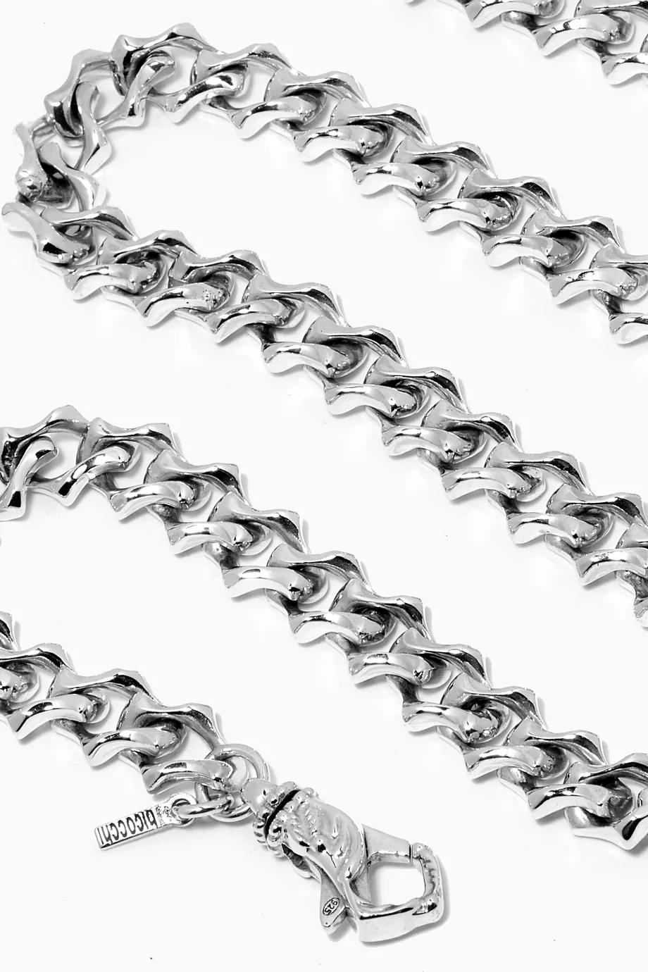 Buy Emanuele Bicocchi Silver Small Sharp Link Chain Necklace