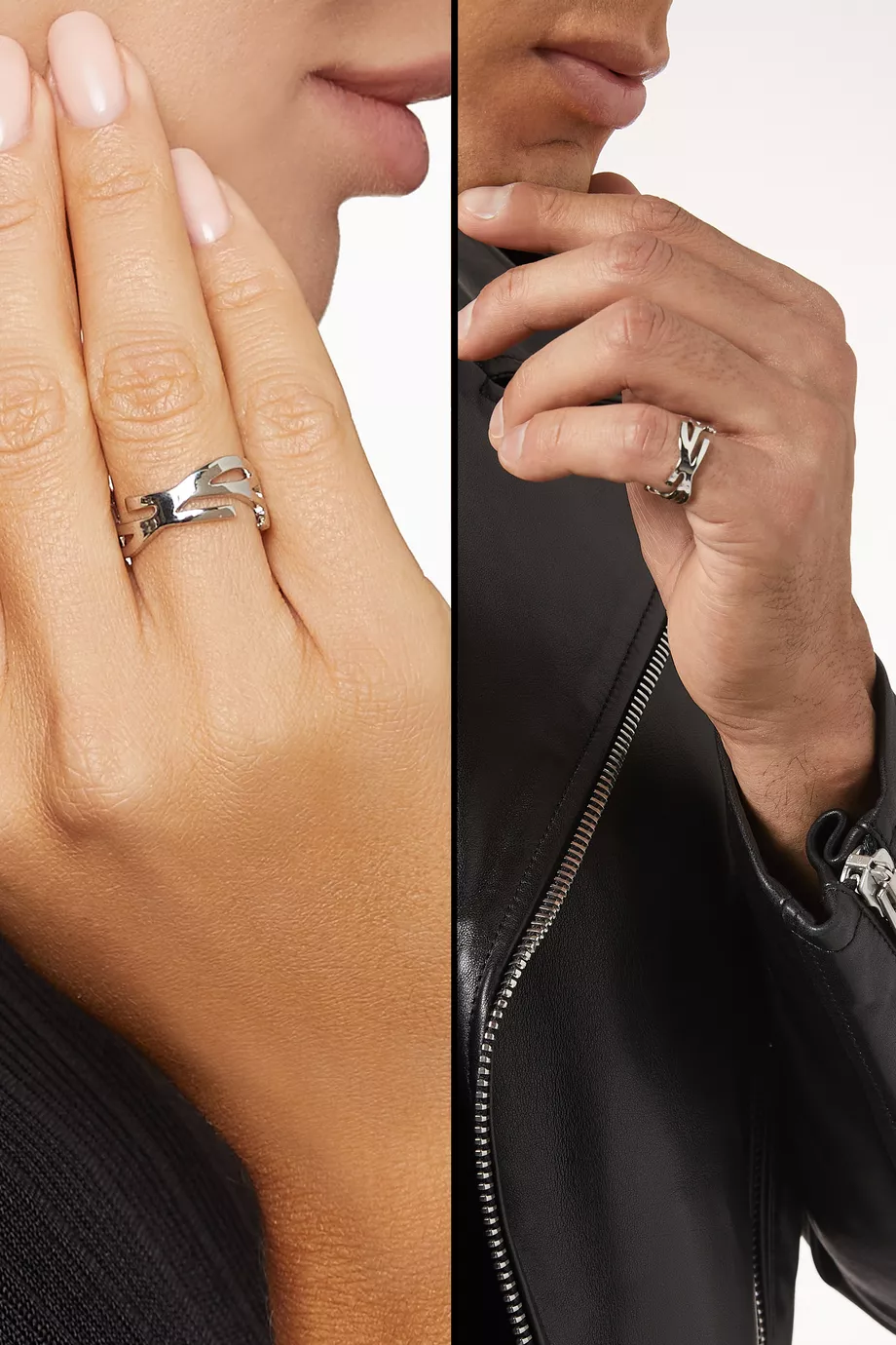 Saint Laurent Mens Silver guarantee Double Chain