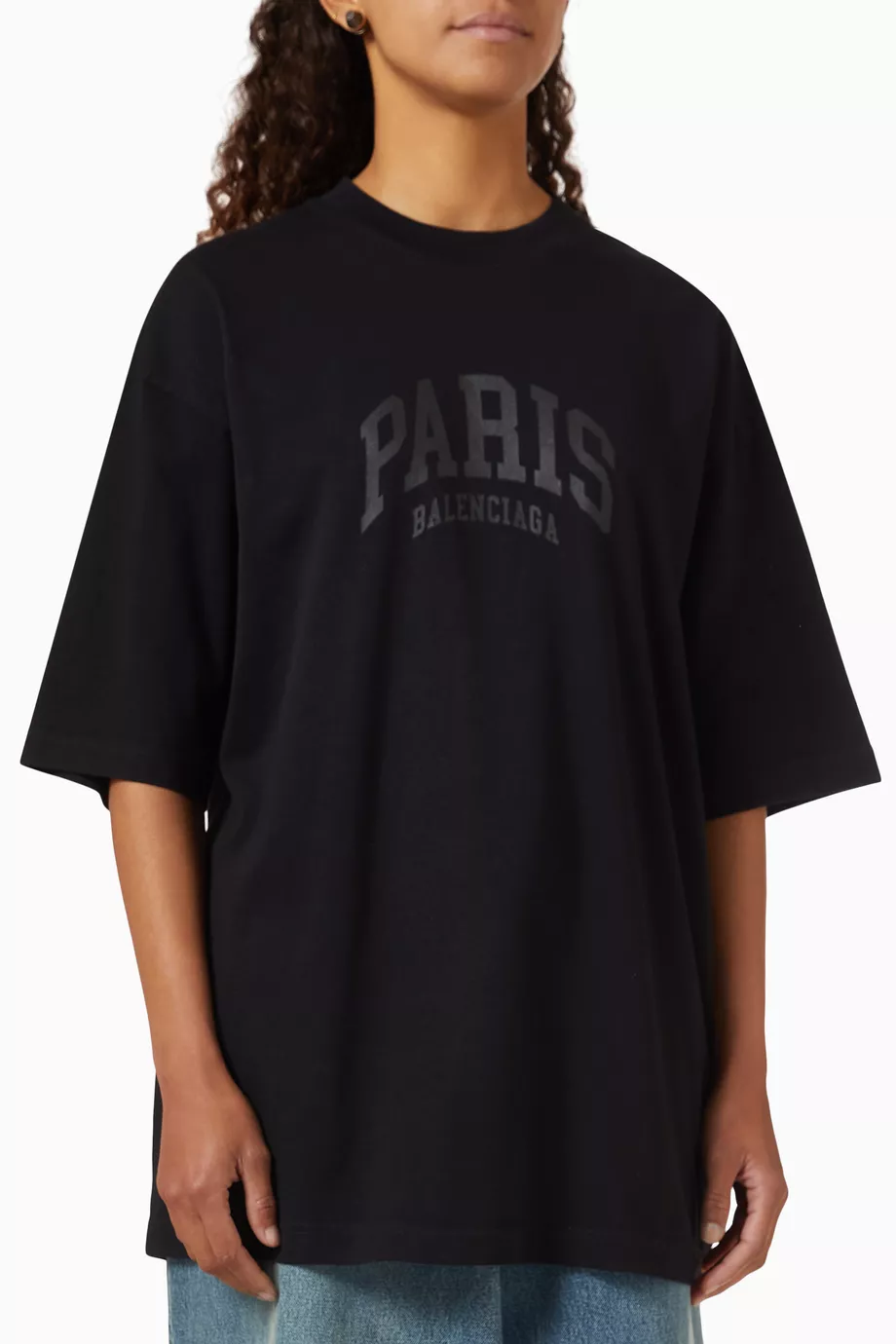 Buy Balenciaga Black Cities Paris T-shirt in Fleece for UNISEX