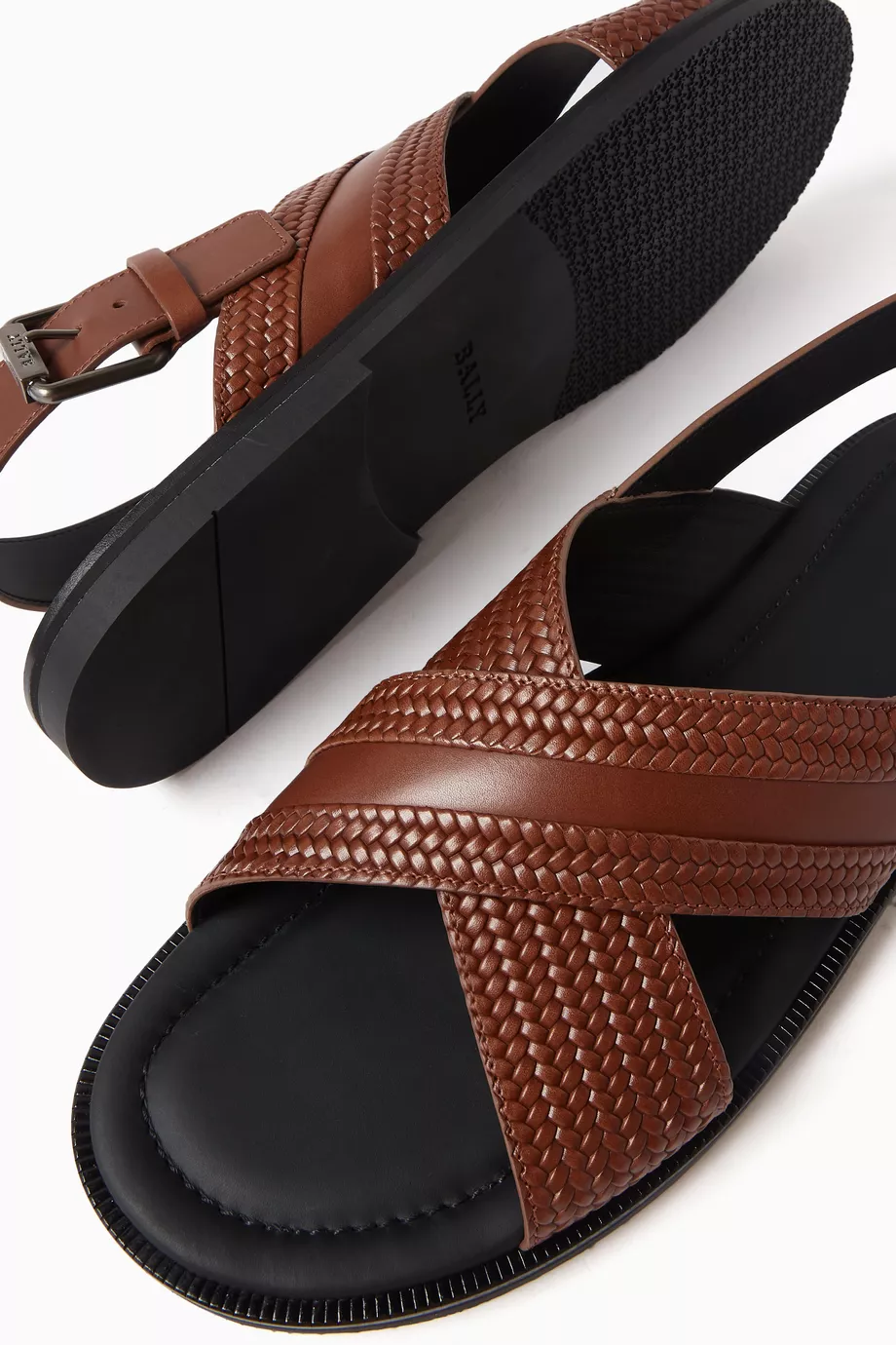 Buy Bally Brown Jamilo Sandals in Calf Leather for Men Online