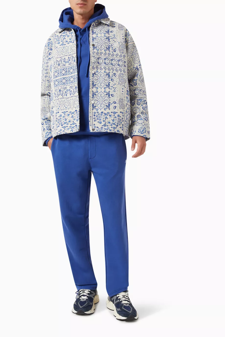 Buy Kith Neutral Tapestry Coaches Jacket in Cotton-blend