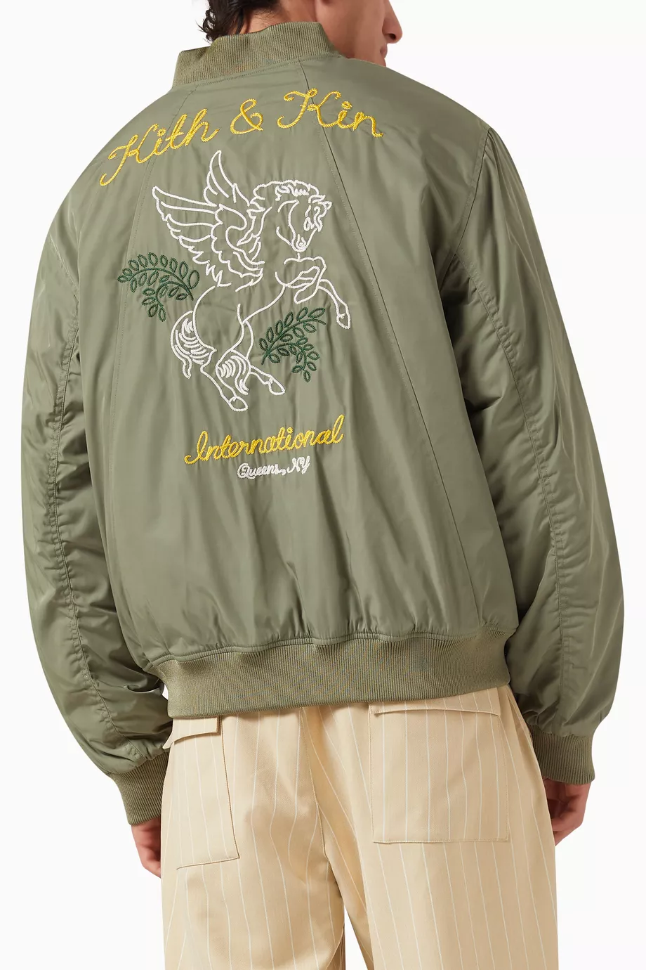 【きむ】KITH Dumont Flight Bomber Jacket Buy Kith Green Dumont Flight Bomber Jacket for Men Online | Ounass