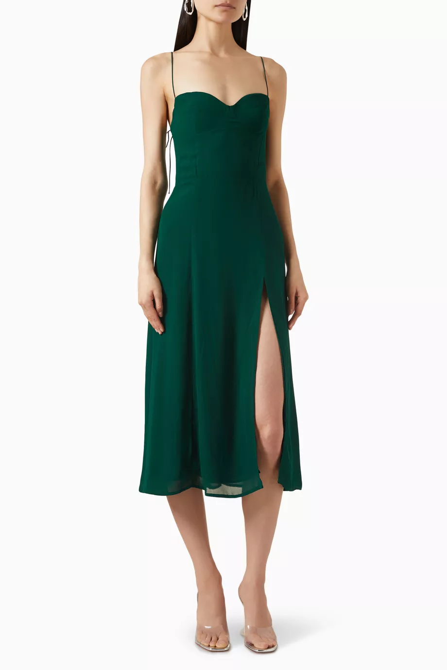 reformation green juliette dress Green Ditsy Floral Avery Midi Dress main image 1