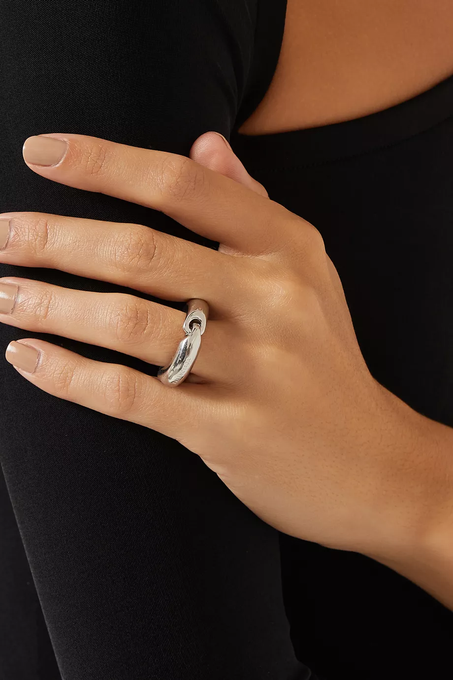 Buy Balenciaga Silver Solid 2.0 Ring in Brass for UNISEX