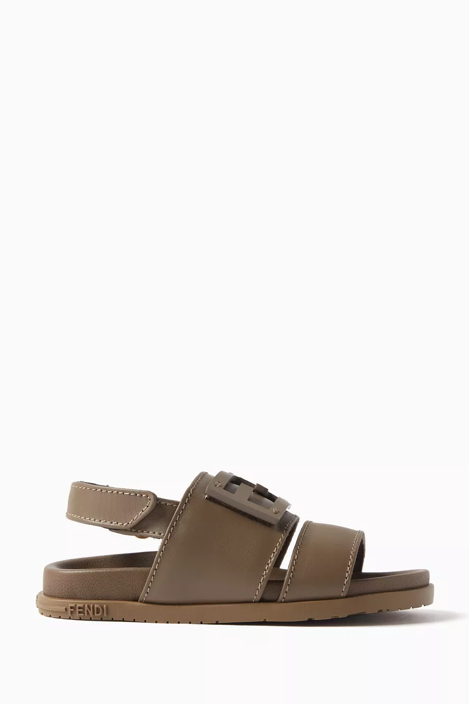 Buy Fendi Brown FF Logo Sandals in Nappa for Baby Boys Online Ounass Kuwait