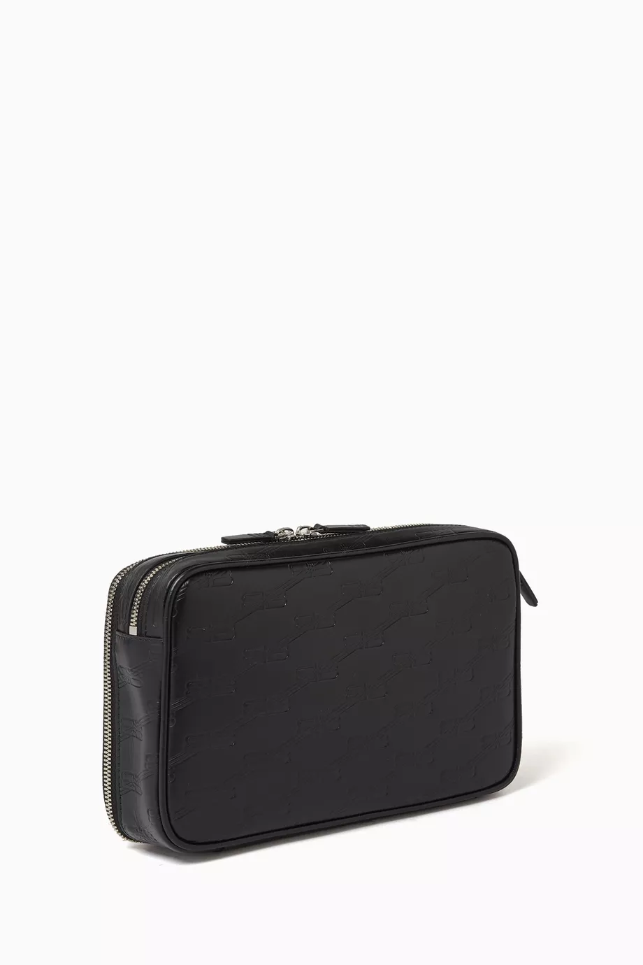 アウトレット直営店【BALENCIAGA】SIGNATURE DOUBLE ZIP POUCH Buy Balenciaga Black Signature Double Zip Pouch in Monogram