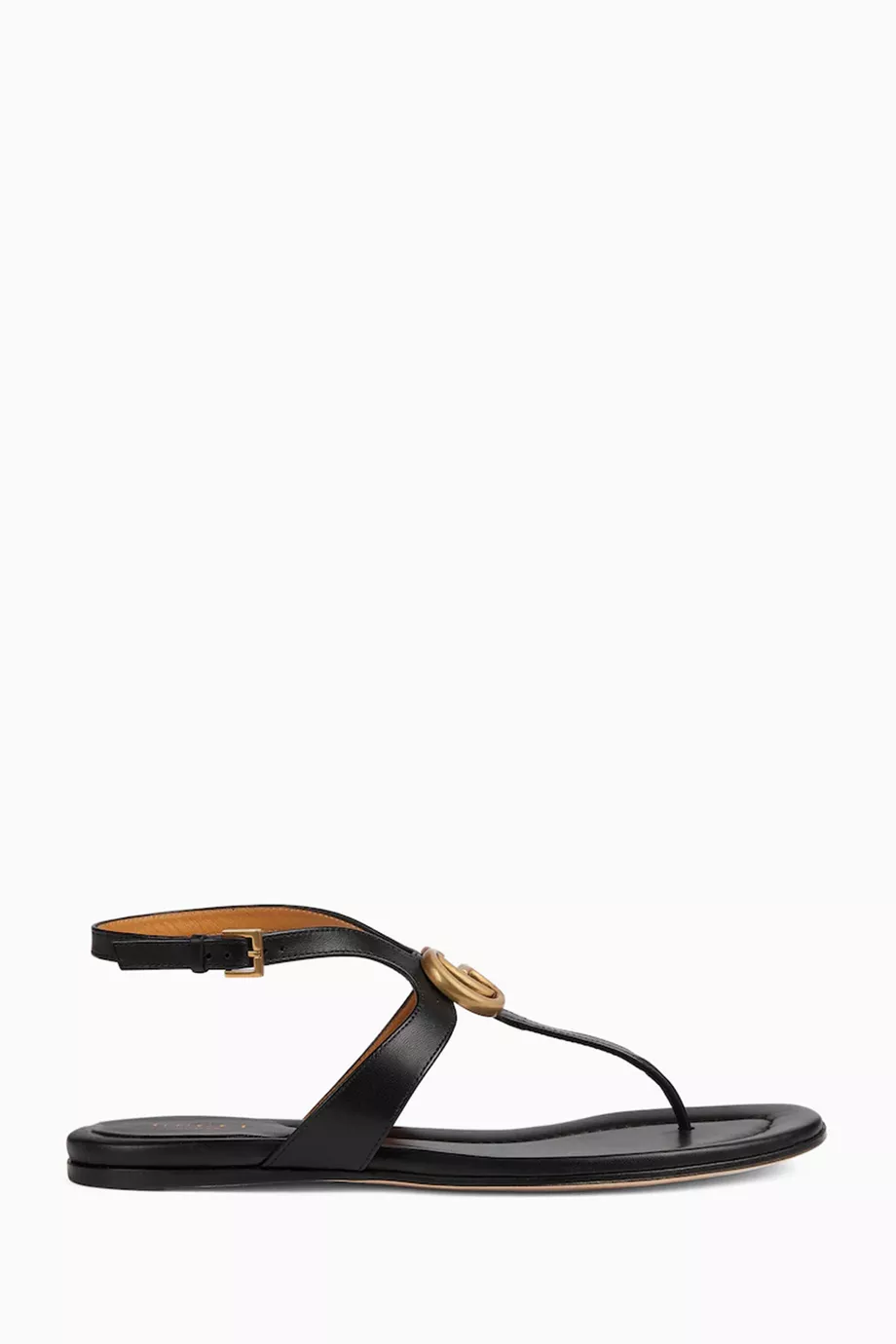 Buy Gucci Black Double G Thong Sandals in Leather for Women Online