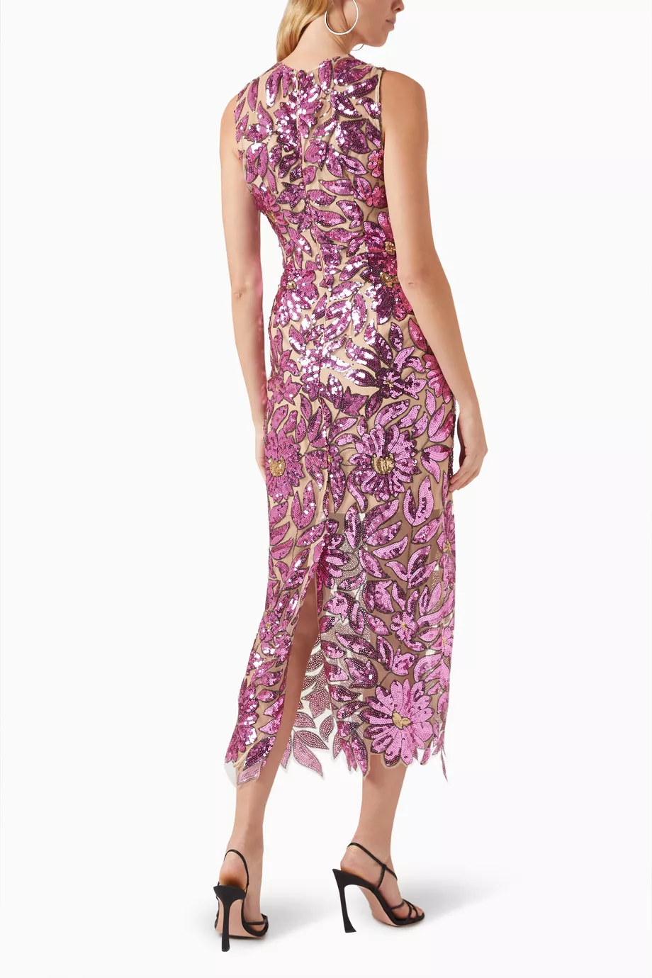 milly kinsley floral sequin dress Milly Kinsley Floral Sequin Lace Midi Dress