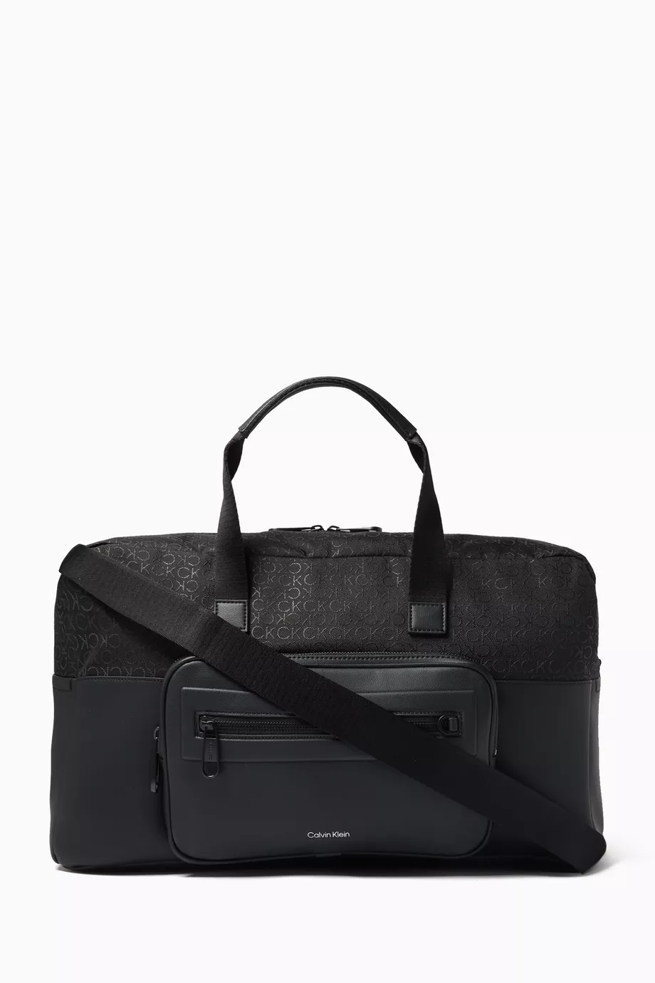 Buy Calvin Klein Black Logo Jacquard Weekend Bag in Recycled