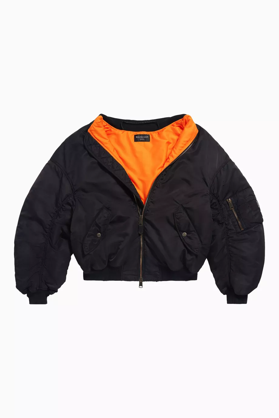 Buy Balenciaga Black Unisex Off Shoulder Bomber Jacket in Technical Fabric for UNISEX Online Ounass Kuwait