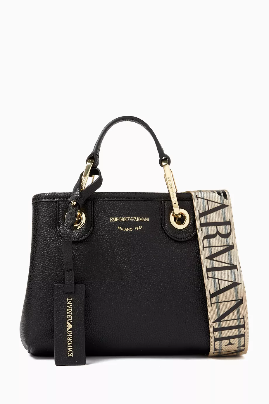 Buy Emporio Armani Black Extra Small Logo Tote Bag for Women