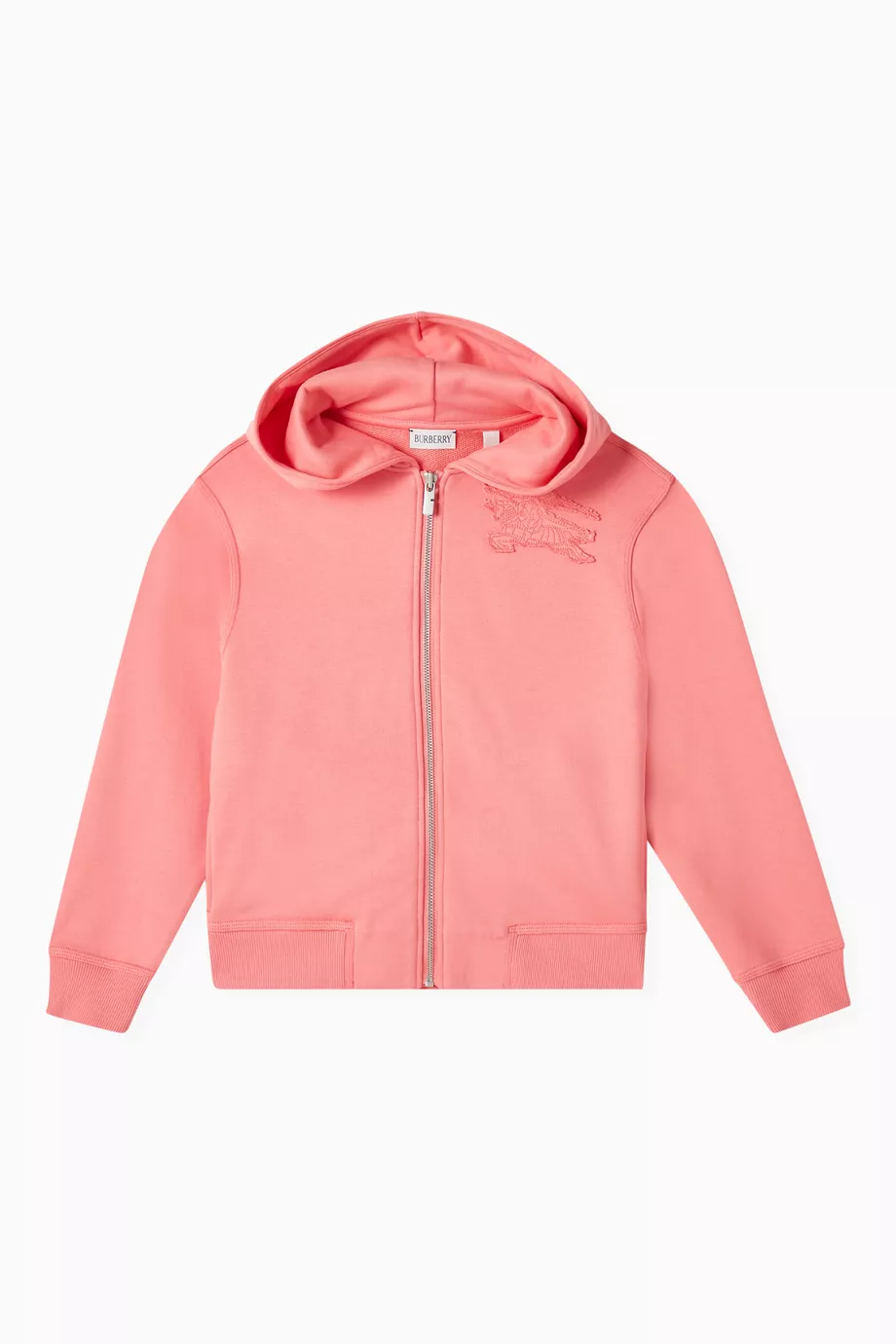 Buy Burberry Pink Clyde EKD Zip Hoodie in Cotton for Girls Online Ounass Kuwait